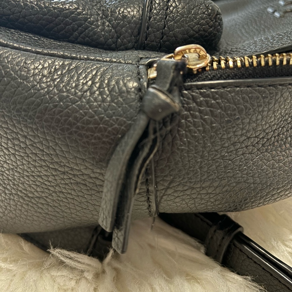 Tory Burch Black Pebbled Leather Mini Backpack with Gold Hardware - Picture 5 of 5
